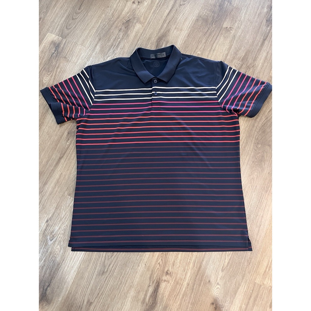 G/FORE‎ G4 MEN'S STRIPED GOLF POLO NAVY MULTICOLOR XL